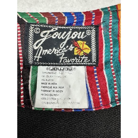 Jou Jou Vintage Womens Vest Patchwork Embroidered Folklore Black - Picture 2 of 7